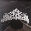 Hochzeitsschmuck-Sets, luxuriöses Herz-Kristall-Brautschmuck-Set, Hochzeit, kubischer Zirkon, Krone, Tiaras, Ohrring, Halsband, Halskette, Set, afrikanische Perlen, Schmuck-Set 231208