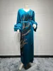 Ethnic Clothing Velvet Dress Msulim Abaya For Women Sequins Puff Sleeve Abayas Morocco Party Maxi Vestidos Kaftan Arabic Long Robe Autumn