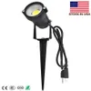 US Stocks Outdoor LED Spotlights 5W 120V AC 3000Kウォームホワイトアウトドア使用金属グラウンドステークライト屋外スポットライトW315A