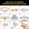 GIA IGI認定14K婚約リングアイスアウトラウンドブリリアントカットラボ栽培ダイヤモンド女性リングジュエリー