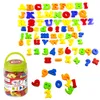 Magneti per il frigo 78PCS Simpatici magneti per il frigo Adesivi per bambini Bambini Lettera Numero Simbolo Frigorifero Educazione precoce Adesivi magnetici colorati 231208