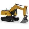 Transformation Toys Robots RC Excavator Bulldozer Toys 1/20 6ch Remote Control Cars Construction Truck Engineering Fordon Crawl Dumper Kids Light Musicl231114