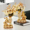 Vases European Style Ceramic Golden Vase Arrangement Dining Table Home Decoration Accessories Creative Golden Elephant Vases 231208