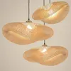 Lampe suspendue LED en bambou moderne, luminaire décoratif d'intérieur, luminaire décoratif d'intérieur, idéal pour un salon, une salle à manger, un Restaurant ou une cuisine, 298T