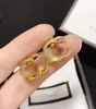 Brincos de ouro de luxo designer para mulheres brincos de argola brincos de carta jóias com conjunto presente do dia dos namorados engagementbox