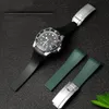 Bracelet de montre en caoutchouc de haute qualité pour bracelet SOLEX 20mm 21mm noir bleu extrémité incurvée bracelet de montre en silicone étanche 22061219j