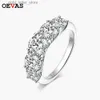 Met Zijstenen OEVAS 925 Sterling Zilver 3.6 Volledige Moissanite Ringen Voor Vrouwen 18K Wit Goud Kleur Engagement Bruiloft fijne Sieraden YQ231209