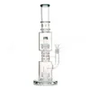 16.3 inch Glass Hookahs Water Pipe Straight Tube Bong with Double matrix Perc Come with glass Bowl