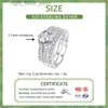 Met zijstenen SOFTPIG Real 925 Sterling Zilver 2Ct Moissanite Set Ring voor Vrouwen Bruiloft Lichte Luxe Fijne Sieraden Minimalistische Accessoires YQ231209
