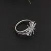 Роскошное дизайнерское обручальное кольцо, американский модный бренд, ювелирные изделия, инкрустация подсолнухом, бриллианты, стерлинговое серебро для женщин, подарки на вечеринку, кольца