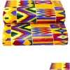 Tecido e costura África Ankara Kente Batik Tecido Cera Real Pagne 100% Algodão Qualidade Africano Tissu Engomado Costura para Artesanato de Vestido D Dhyke