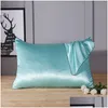 Przypadek poduszki 1/2pcs Silk Pillowases Mberry Pillow Case bez zamka błyskawicznego i skóry hipoalergiczne poszewki na poduszki 48x74cm sh dhubj