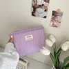 Sweet Striped Ladies Clutch Purse Storage Bags Simple Canvas Women's Cosmetic Bag Travel Toiletries Bag Makeup Case Handbags