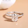 With Side Stones Serenity Four Claw D Color 2 Oval Dove Egg-shaped Moissanite Ring S925 Sterling Silver Plate Pt950 Band Jewelry Wholesale YQ231209