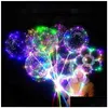 Autres fournitures de fête d'événement Lumières de jardin Bobo Ballons Décoration Shine Jouets Flash LED Lumière Ballon Transparent Jouet Light-Up Land Dhwcz