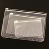 5st Lot A5 A6 A7 Files Holder Standard Transparent PVC Loose Leaf Pouch med självutformad blixtlås Arrangör Produkt Binder275V