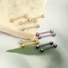 Andere Modeaccessoires im Großhandel, gerade Langhantel-Zungenringe aus Kristall, 14 g Nippelpiercing-Schmuck, 16 mm Stangenschildkörper, mi 231208