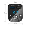 새로운 자동차 핸즈프리 블루투스 커뮤니케이션 5.0 FM 송신기 자동차 키트 MP3 변조기 플레이어 핸즈프리 오디오 수신기 2 USB 빠른 충전기