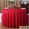 Bordduk Yryie 1PC Solid Color Purple Wine Red Washable Wedding Tabloth för Round Fable Party Banket Dining Table Er Decor SH19 DHYBQ