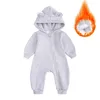 Rompertjes bodysuit voor geboren baby jongens meisjes kleding met lange mouwen effen hoodies beer jumpsuit kostuum baby rompertjes 3M24M 231208