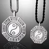 Ожерелья с подвесками Тай Чи восемь триграмм, китайское шикарное ожерелье для мужчин и женщин, ювелирные изделия в стиле ретро, круглые знаки, подарки