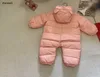 Роскошный пуховый комбинезон для новорожденных, детская зимняя одежда, размер 66-90, пальто с принтом внутреннего медведя для мальчиков и девочек, Dec05
