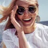 패션 라운드 선글라스 남성 여성 블랙 실버 골드 프레임 디자이너 태양 안경 클래식 거울 안경 UV400 Gafas de Sol with C272T
