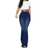 Женские джинсы, осенние джинсы с высокой талией для женщин, модные эластичные узкие джинсовые расклешенные брюки, повседневные тонкие женские брюки S2XL 231208