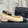 Balettlägenheter med ankelbanden för kvinnor Mary Jane Elegant Casual Street and Party Shoes Ballerina Flats i lammskinn med charm klänningskor storlek 35-41