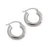 Charms Nya 925 Sterling Sier Minimalistiska metalliska cirkelörhängen för kvinnor Chic Style Female Geometric Hoop Earring Fine Jewelry Drop Dhkhi