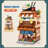 Blocs Mini City Street View Noodle Shop House Building 4 en 1 Architecture japonaise Amis Chiffres Briques Jouets pour enfants 231208