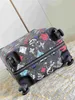 Men Women Travel Luggages Bag Designer Suitcase Fashion Graffiti Big Box Luggage Suitcase Luxury Designer Trunk Tugboat Box 20''