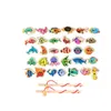خشبية مغناطيسية FSHING GAME Cartoon Marine Life Coonition Fish Rod Toys for Children