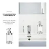 Distributeur de savon liquide en acier inoxydable et acrylique moussant, manuel transparent pour les comptoirs de cuisine et de salle de bains
