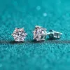 Partihandel Luxury Fine 925 Sterling Silver Jewelry Classic Stud Earrings Lab Grown Diamonds 1CT6CT Moissanite for Women