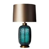 Lampy stołowe Nowoczesne lampy LED sypialnia salon Nordic Decoration Model Bedside Blue Glass Metal231Q