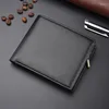 Wallets Men's PU Leather Wallet Business Multi-Card Zipper Coin Purse Holder Two-fold Casual Pure Color Short