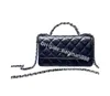 Kanał 10a luksusowa torba designerska klasyczne torby klapy z górną rączkę błyszcząca sztuczna sztuczna diamentowa łańcuch cielęcy skórzana skóra