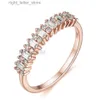 Con piedras laterales Kuololit Soild 18K 585 Banda de moissanita de oro rosa de 14 quilates para mujer Baguette Solitaire Anillo de diamantes de boda a juego Compromiso 2022 YQ231209