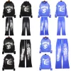 Designerin Herren- und Frauen Hoodie Hellstar Tide Marke für Flammen Schlamm gefärbt Retro Casual Wash Wasser Trend Mikrolautsprecherhosen