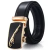 Men's leather automatic buckle belt, fashionable and trendy pants belt, pure cowhide business and leisure Korean version, authentic for young and middle-aged people