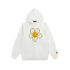 Mens Hoodies Moletons Qualidade Drew Rosto Sorridente Daisy Print American High Street Fashion Brand Com Capuz Solto Casual Pulôver Casal Suéter de Manga Comprida