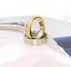 Bijoux de luxe pour hommes bagues trois couleurs incrustée bague en diamant complet en acier titane 18 carats or fille couple cadeau femmes hommes bagues f9224879