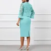 Robes décontractées Femmes Robe formelle Costume élégant Cardigan en dentelle pour femmes Ensemble avec broderie de fleurs Gaine à col en V pour spécial