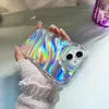 Funda para teléfono móvil para iPhone 15 Pro Max 14 Plus 13 Mini 12 11 2 en 1 Láser degradado Transparente Transparente A prueba de golpes Goma suave TPU Funda de silicona