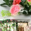 Decoratieve bloemen Kunstmatige Rose Vine Simulatie Ivy Hangende Garland Fake Flower Silk Wedding Decor Wall Plant