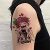 Autocollant de tatouage de célébrité d'internet, imperméable, photo de fille de dessin animé et cheveux lisses bicolores durables