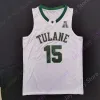 Baskettröjor Tulane Green Wave Basketball Jersey NCAA College Jalen Cook Jaylen Forbes Tylan Pope Devon Baker Jadan Coleman Scott Spen Spen