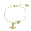Designer high quality Empress Dowager Xi's Diamond Studded Pin, Saturn Fine Chain Niche Design, Fashionable Planet Bracelet, Female Accessory