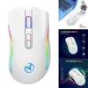 Möss 2,4G Gaming Mouse Wireless Optical Computer Mice w/ RGB Backbelysta 4800DPI Ergonomisk Gamer Laptop PC -mus för Windows 231208